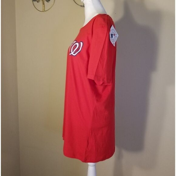 NWT! Womens Majestic MLB Red Washington Nationals Tee XXL - Picture 2 of 7